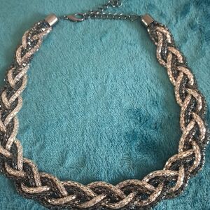 Elegant Silver Braided Necklace